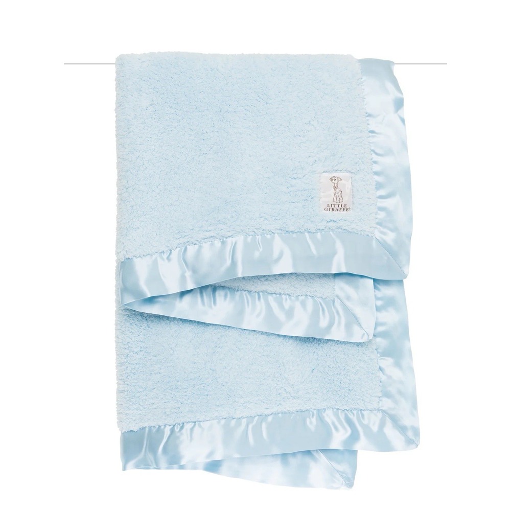 Little Giraffe Chenille Baby Toddler Blanket Blue Soft Plush Security Lovey